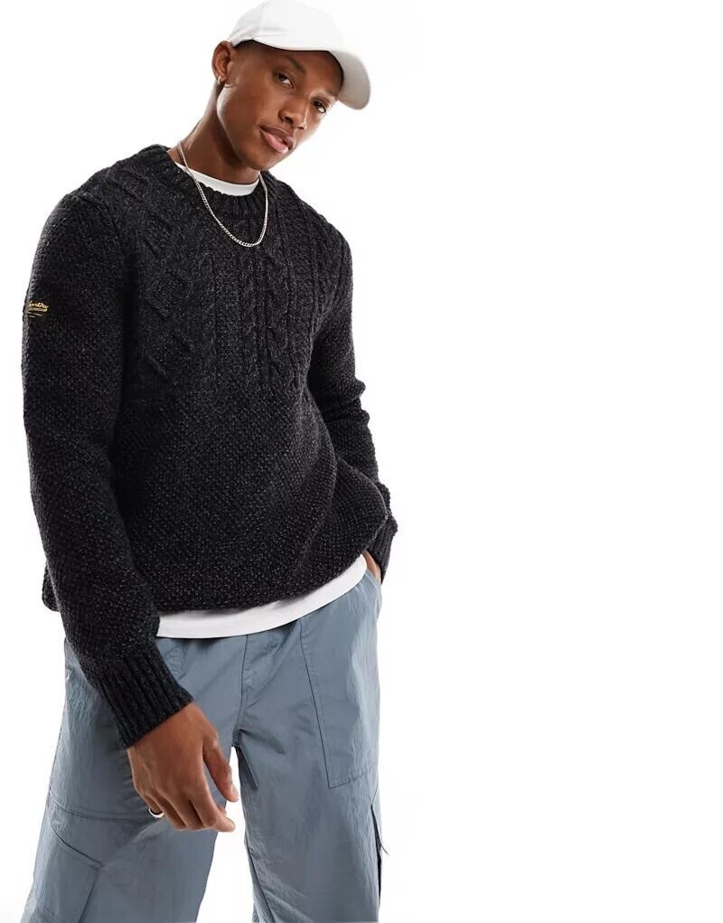 Винтажный свитер с круглым вырезом Superdry Jacob темно-серого цвета Black Twist
Винтажный свитер с круглым вырезом Superdry Jacob темно-серого цвета Black Twist