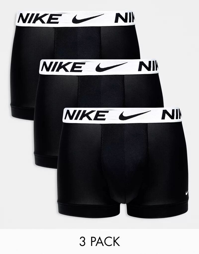Комплект из трех трусов из микрофибры Nike Dri-FIT Essential черного цвета с белым поясом
Комплект из трех трусов из микрофибры Nike Dri-FIT Essential черного цвета с белым поясом
