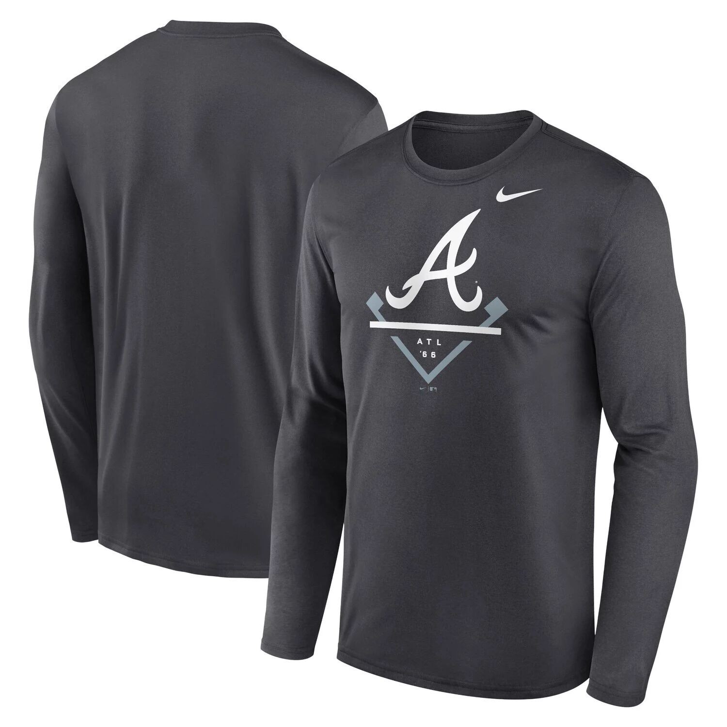 Мужская футболка антрацитового цвета с длинным рукавом Atlanta Braves Icon Legend Performance Nike, Черный
Мужская футболка антрацитового цвета с длинным рукавом Atlanta Braves Icon Legend Performance Nike, Черный