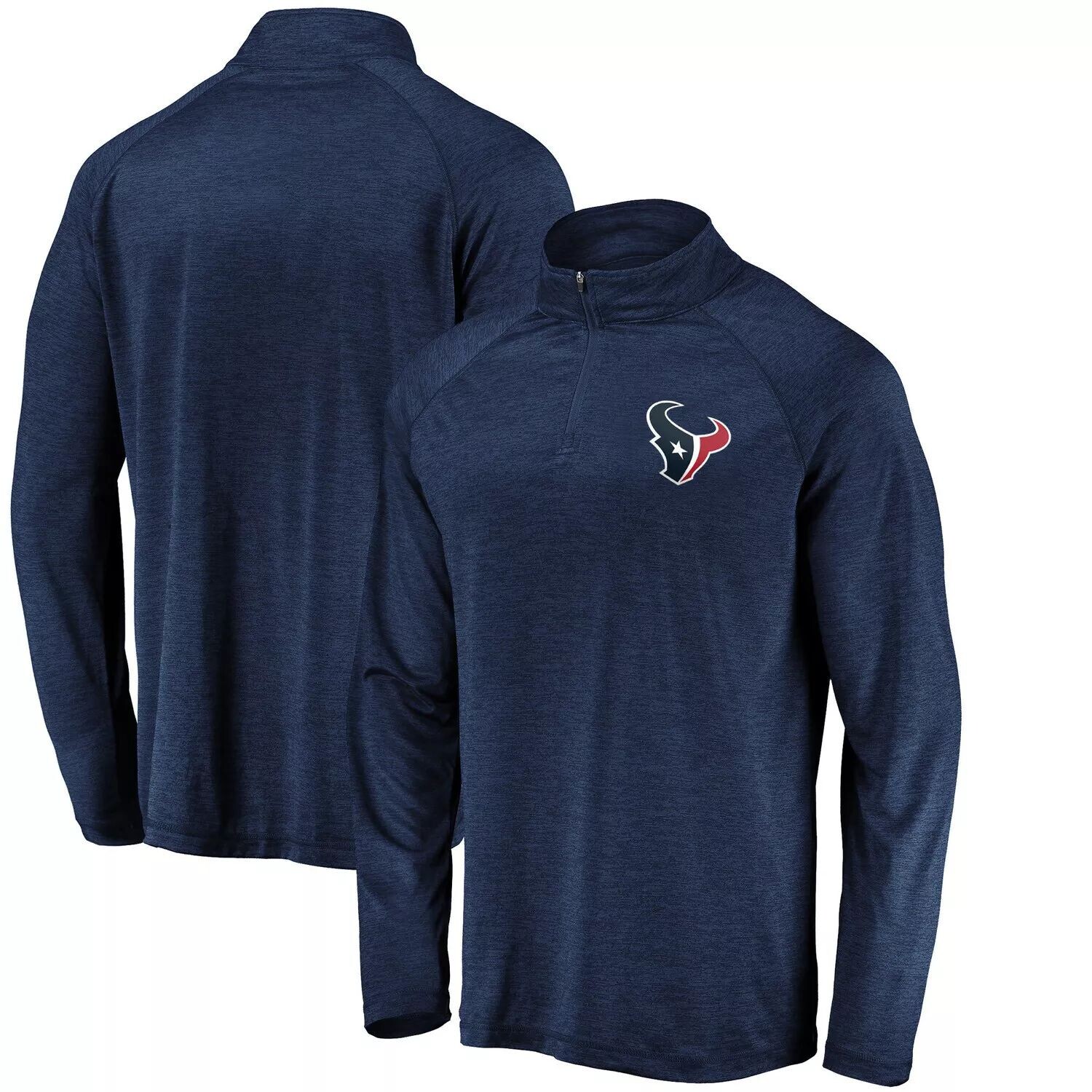 Мужская фирменная темно-синяя куртка Houston Texans с полосатым основным логотипом реглан и молнией четверти Fanatics, Синий
Мужская фирменная темно-синяя куртка Houston Texans с полосатым основным логотипом реглан и молнией четверти Fanatics, Синий