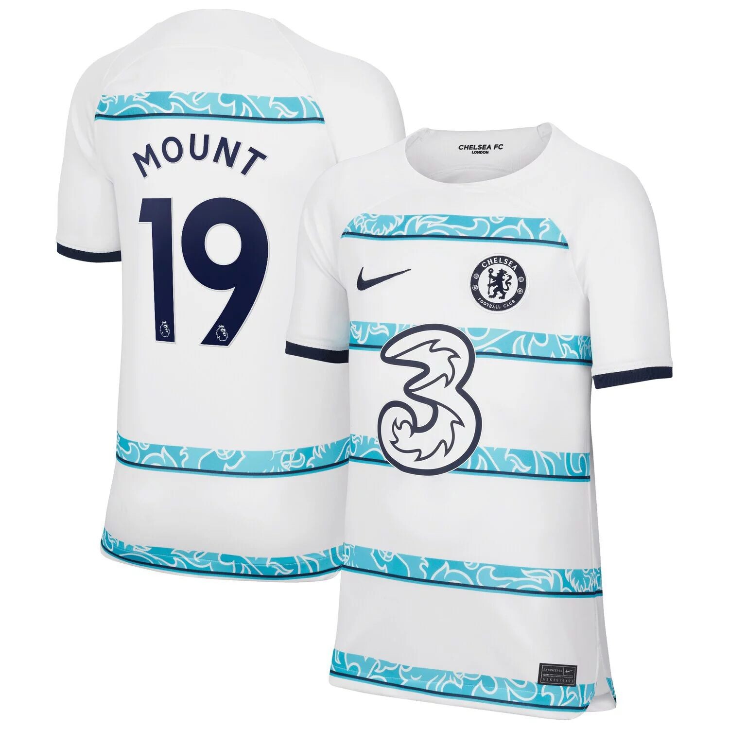 Молодежная футболка Nike Mason Mount White Chelsea 2022/23, реплика игрока на выездном стадионе Breathe Stadium Nike
Молодежная футболка Nike Mason Mount White Chelsea 2022/23, реплика игрока на выездном стадионе Breathe Stadium Nike