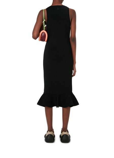 Платье без рукавов с оборками по подолу Jw Anderson, черный 
Платье без рукавов с оборками по подолу Jw Anderson, черный