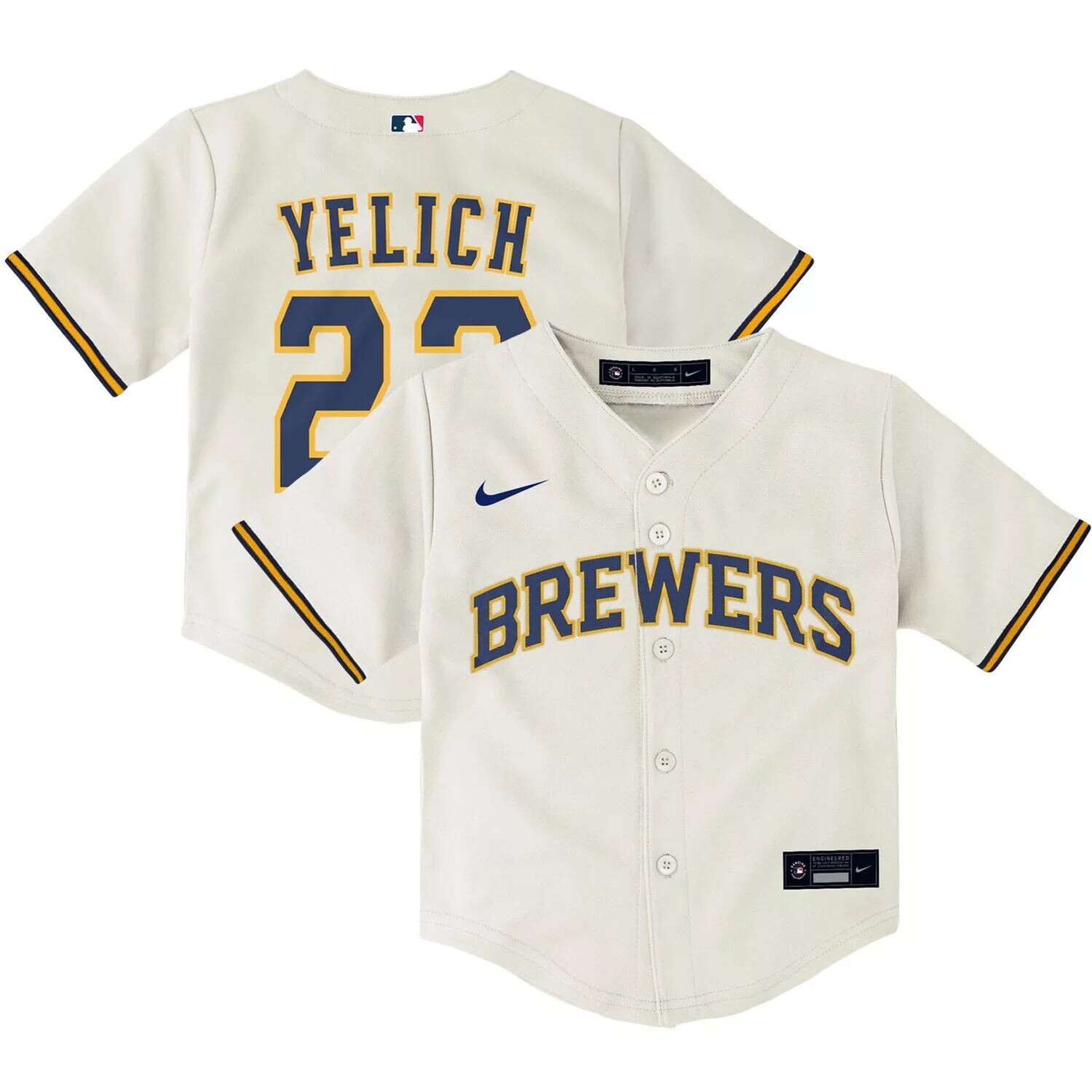 Реплика Джерси Nike Christian Yelich Cream Milwaukee Brewers Home 2020 для малышей Nike
Реплика Джерси Nike Christian Yelich Cream Milwaukee Brewers Home 2020 для малышей Nike