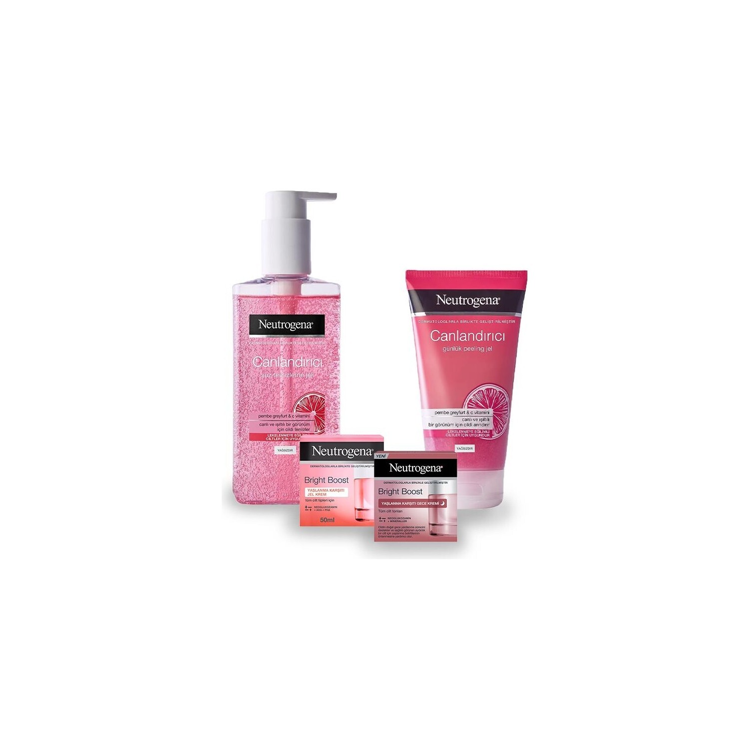 Ночной крем Neutrogena Bright Boost, 50 мл + Гель-крем Neutrogena Bright Boost, 50 мл + пилинг Neutrogena восстанавливающий розовый грейпфрут, 150 мл + Гель для умывания лица Neutrogena восстанавливающий розовый грейпфрут, 200 мл
Ночной крем Neutrogena Bright Boost, 50 мл + Гель-крем Neutrogena Bright Boost, 50 мл + пилинг Neutrogena восстанавливающий розовый грейпфрут, 150 мл + Гель для умывания лица Neutrogena восстанавливающий розовый грейпфрут, 200 мл