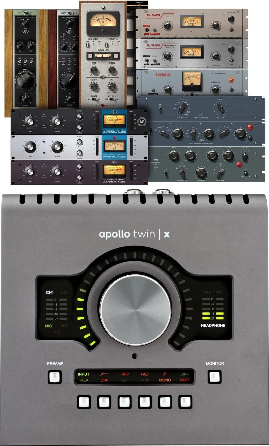 Universal Audio Apollo Twin X QUAD Heritage Edition 10x6 Аудиоинтерфейс Thunderbolt с UAD DSP
Universal Audio Apollo Twin X QUAD Heritage Edition 10x6 Аудиоинтерфейс Thunderbolt с UAD DSP
