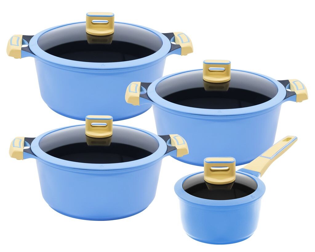 4/8 шт. Набор кастрюль KING GOURMET BLUE / размеры кастрюли ок. Ø16, Ø18, Ø20, Ø24 см / из литого алюминия с антипригарным покрытием, армированным керамикой: XYLAN PLUS SILVER DIAMOND / цвет: СИНИЙ
4/8 шт. Набор кастрюль KING GOURMET BLUE / размеры кастрюли ок. Ø16, Ø18, Ø20, Ø24 см / из литого алюминия с антипригарным покрытием, армированным керамикой: XYLAN PLUS SILVER DIAMOND / цвет: СИНИЙ