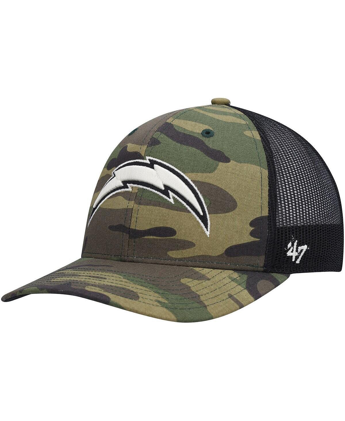 Мужская регулируемая кепка с камуфляжным принтом, черная Los Angeles Chargers Trucker '47 Brand
Мужская регулируемая кепка с камуфляжным принтом, черная Los Angeles Chargers Trucker '47 Brand