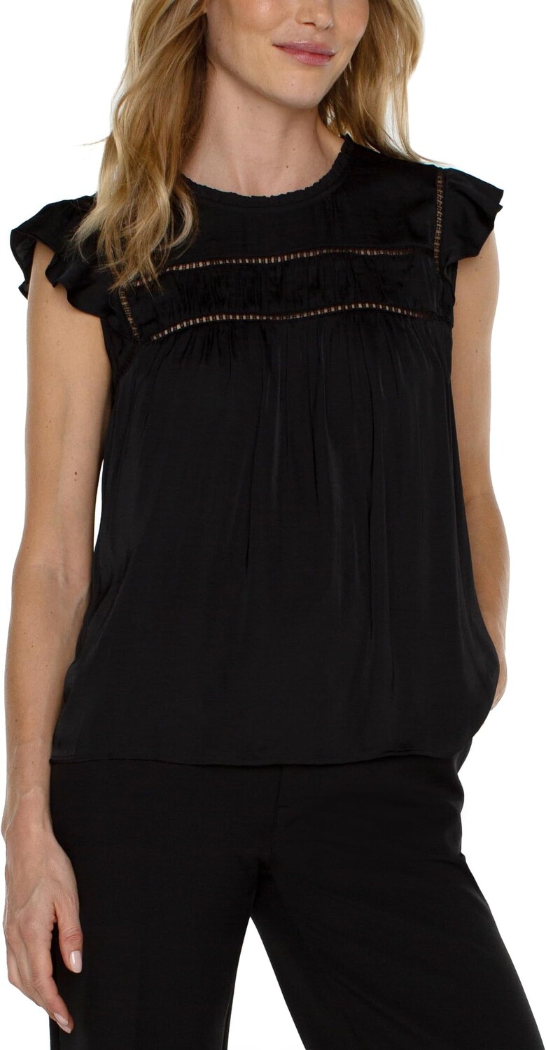 Блуза Liverpool Los Angeles Flutter Sleeve Woven Sateen Blouse with Trim Detail, черный
Блуза Liverpool Los Angeles Flutter Sleeve Woven Sateen Blouse with Trim Detail, черный