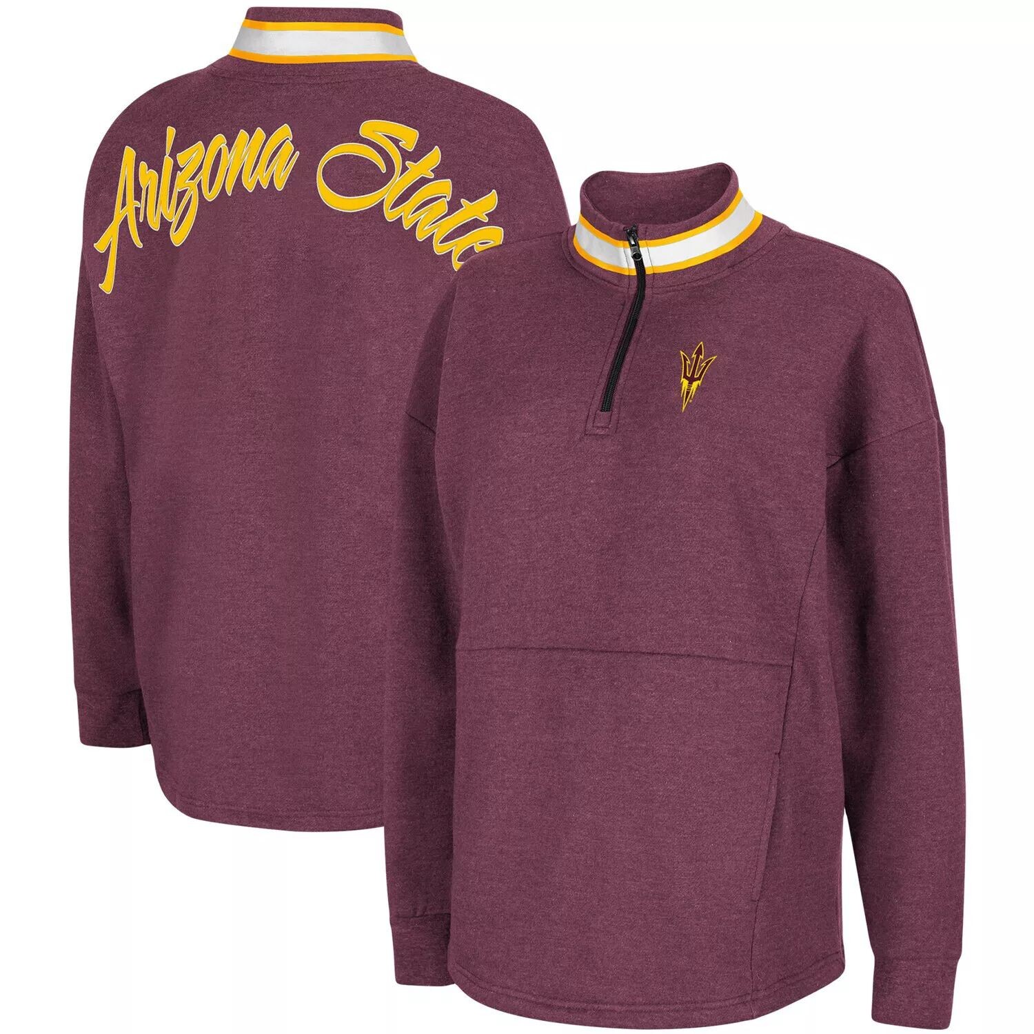 Женская флисовая куртка Colosseum Maroon Arizona State Sun Devils Alice 2-Hit с молнией четверть Colosseum
Женская флисовая куртка Colosseum Maroon Arizona State Sun Devils Alice 2-Hit с молнией четверть Colosseum