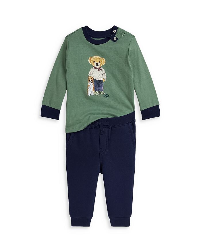 Комплект из трикотажной футболки и флисовых брюк Ralph Lauren для мальчиков - для малышей, зеленый
Комплект из трикотажной футболки и флисовых брюк Ralph Lauren для мальчиков - для малышей, зеленый