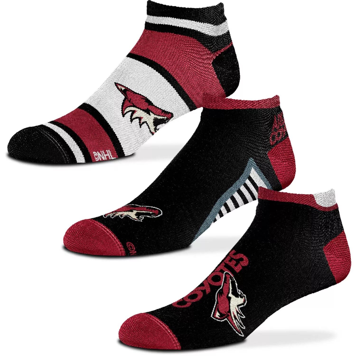 Набор из трех мужских носков для босых ног Arizona Coyotes Show Me The Money до щиколотки
Набор из трех мужских носков для босых ног Arizona Coyotes Show Me The Money до щиколотки