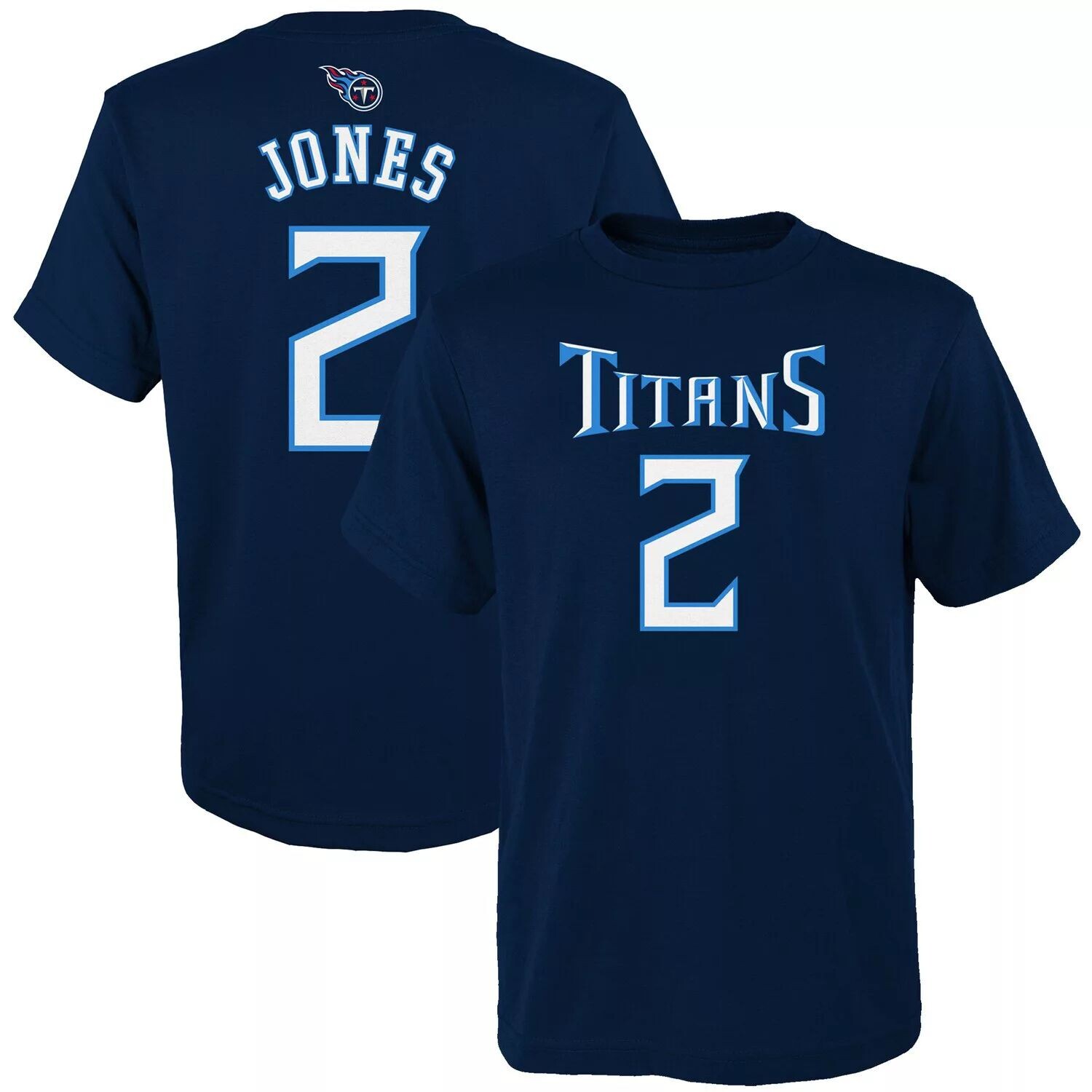 Молодежная футболка с именем и номером игрока темно-синего цвета Tennessee Titans Mainliner от Хулио Джонса Outerstuff
Молодежная футболка с именем и номером игрока темно-синего цвета Tennessee Titans Mainliner от Хулио Джонса Outerstuff