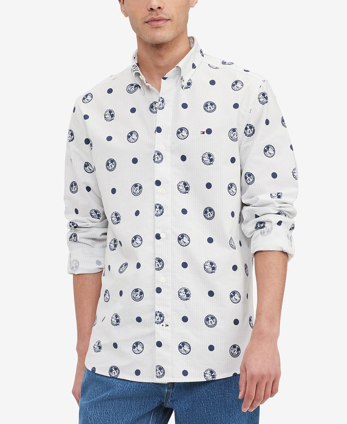 Мужская рубашка в полоску с монограммой Disney x Mickey Mouse TH Flex Tommy Hilfiger
Мужская рубашка в полоску с монограммой Disney x Mickey Mouse TH Flex Tommy Hilfiger