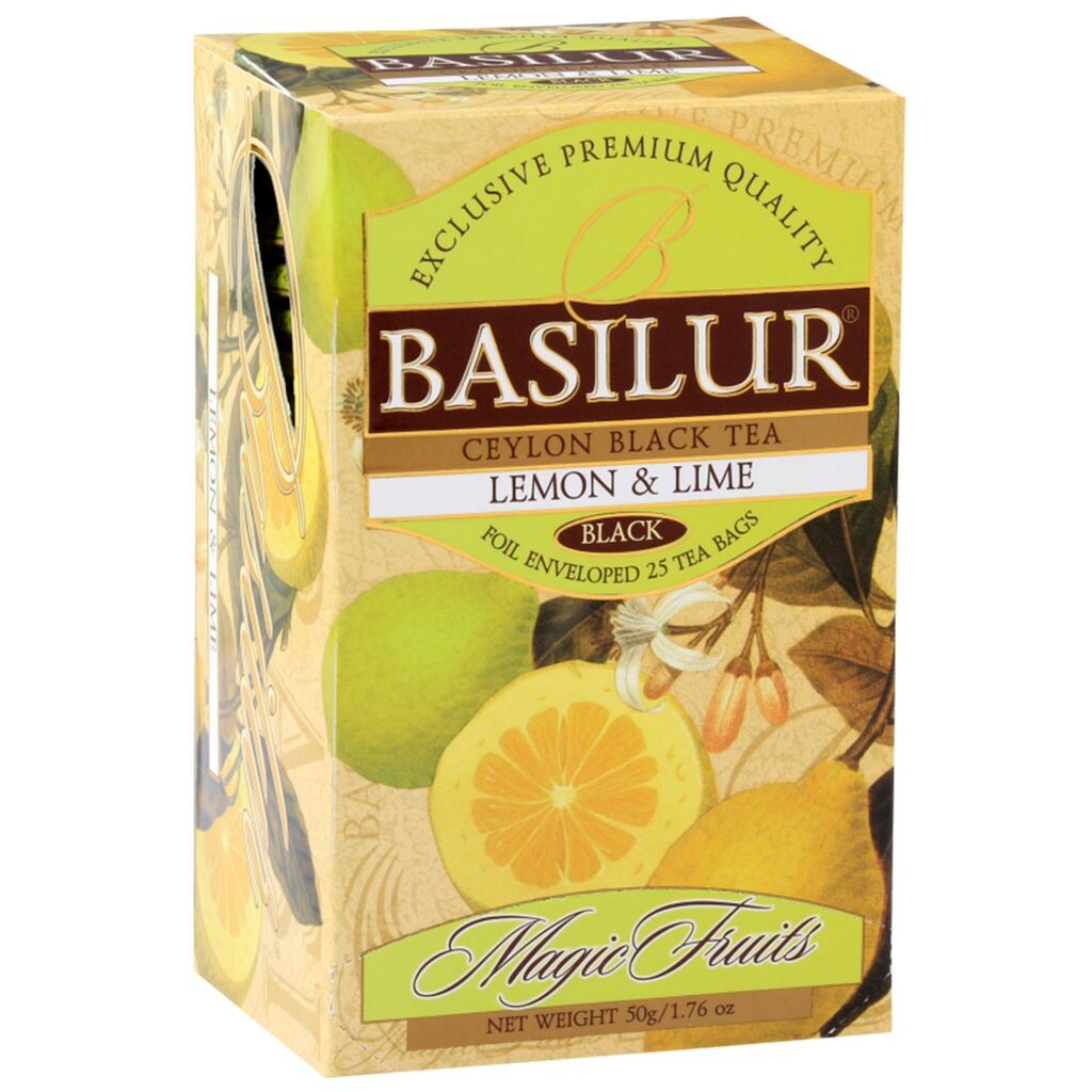 BASILUR Lemon Lime - Чай черный с Цейлона с натуральным ароматом лимона и лайма, 25х2 гх 6 шт. sarcia.eu
BASILUR Lemon Lime - Чай черный с Цейлона с натуральным ароматом лимона и лайма, 25х2 гх 6 шт. sarcia.eu