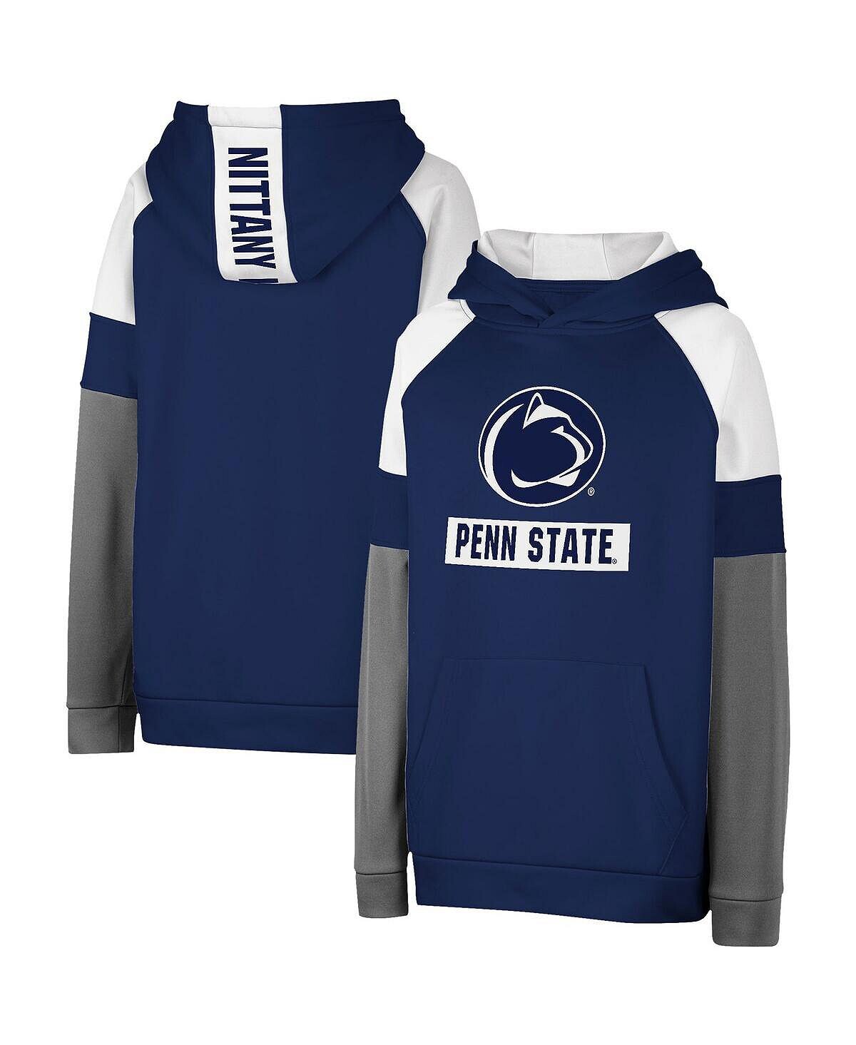 Темно-синий пуловер с капюшоном Big Boys Penn State Nittany Lions с цветными блоками и регланами Colosseum
Темно-синий пуловер с капюшоном Big Boys Penn State Nittany Lions с цветными блоками и регланами Colosseum