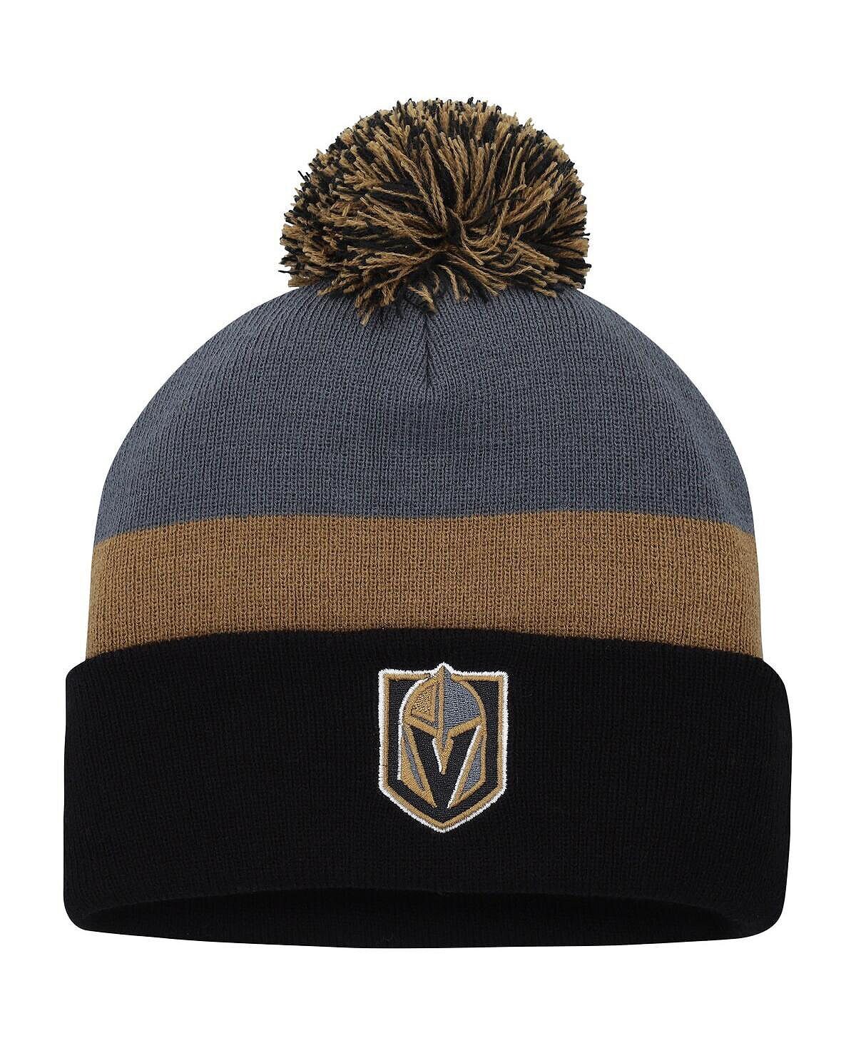 Мужская черная вязаная шапка с манжетами и помпоном в полоску Vegas Golden Knights Mitchell & Ness
Мужская черная вязаная шапка с манжетами и помпоном в полоску Vegas Golden Knights Mitchell & Ness