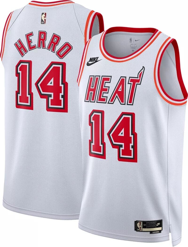Мужская джерси Nike Miami Heat Tyler Herro #14 белого цвета из твердой древесины Classic Dri-FIT Swingman
Мужская джерси Nike Miami Heat Tyler Herro #14 белого цвета из твердой древесины Classic Dri-FIT Swingman