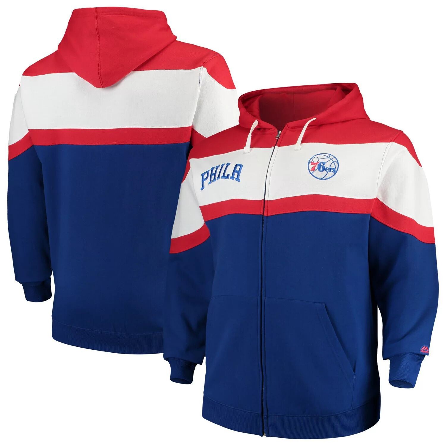 Мужская толстовка со штативом Majestic Royal/Red Philadelphia 76ers Big & Tall с цветными блоками и молнией во всю длину Fanatics
Мужская толстовка со штативом Majestic Royal/Red Philadelphia 76ers Big & Tall с цветными блоками и молнией во всю длину Fanatics