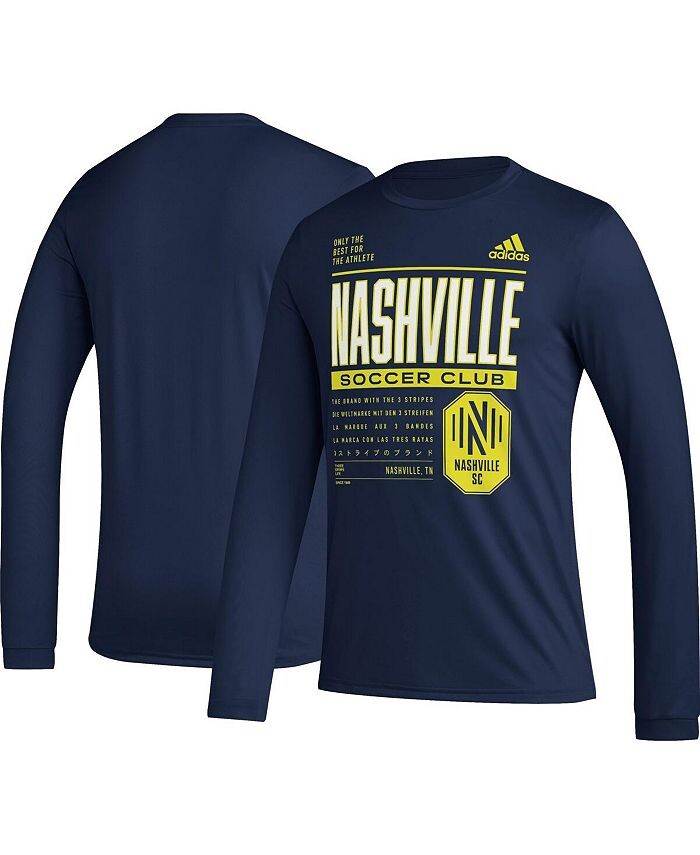 Мужская темно-синяя футболка с длинным рукавом Nashville SC Club DNA adidas, синий
Мужская темно-синяя футболка с длинным рукавом Nashville SC Club DNA adidas, синий