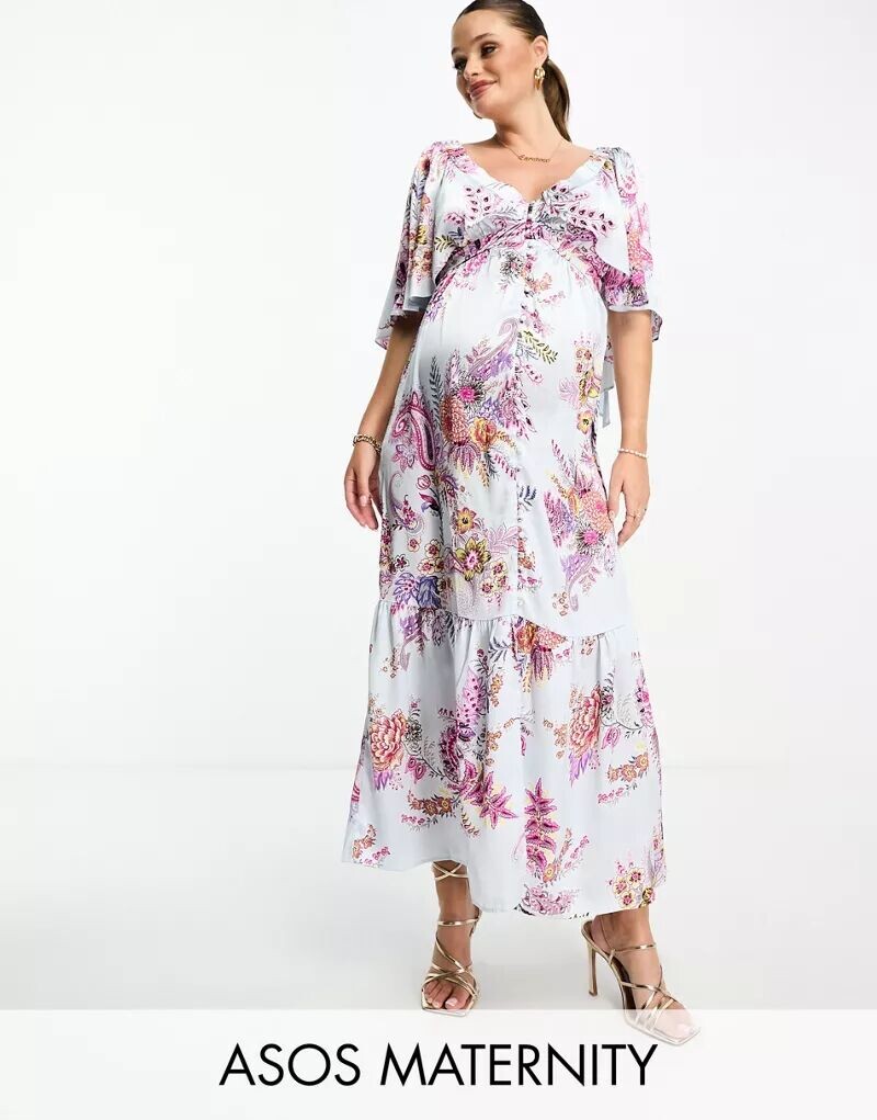 Атласное платье макси ASOS DESIGN Maternity с развевающимися рукавами, V-образным вырезом, многоярусной юбкой и принтом пейсли
Атласное платье макси ASOS DESIGN Maternity с развевающимися рукавами, V-образным вырезом, многоярусной юбкой и принтом пейсли