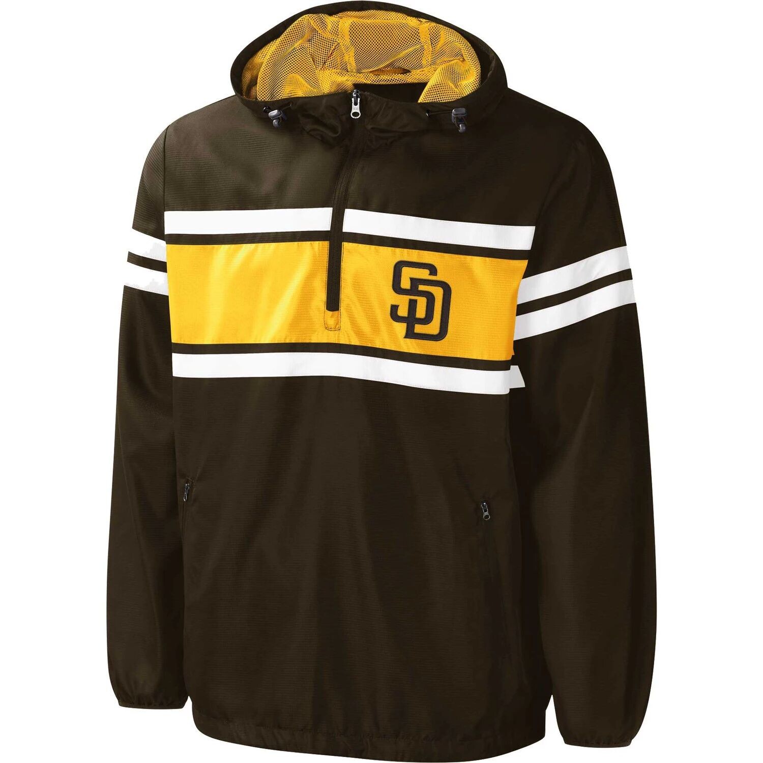 Мужская спортивная ветровка с молнией до половины от Carl Banks Brown San Diego Padres Game Score G-III
Мужская спортивная ветровка с молнией до половины от Carl Banks Brown San Diego Padres Game Score G-III