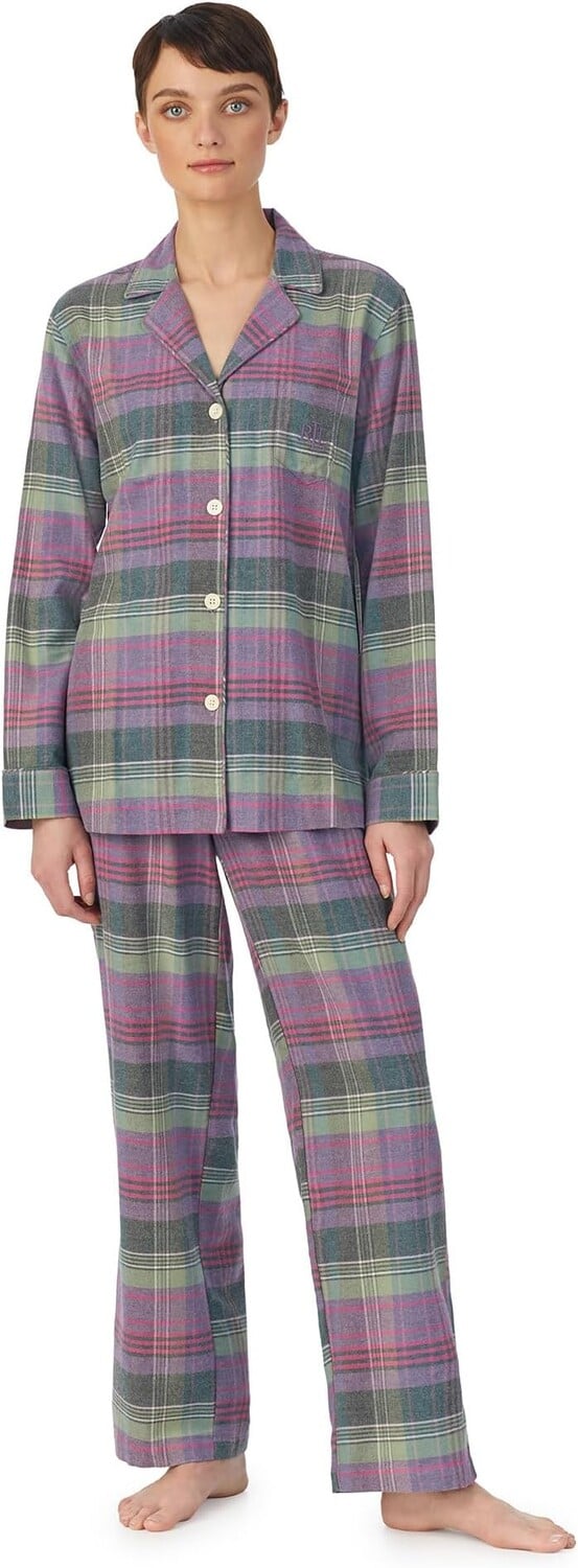 Пижамный комплект с воротником из матового твила и длинными рукавами LAUREN Ralph Lauren, цвет Purple Plaid
Пижамный комплект с воротником из матового твила и длинными рукавами LAUREN Ralph Lauren, цвет Purple Plaid