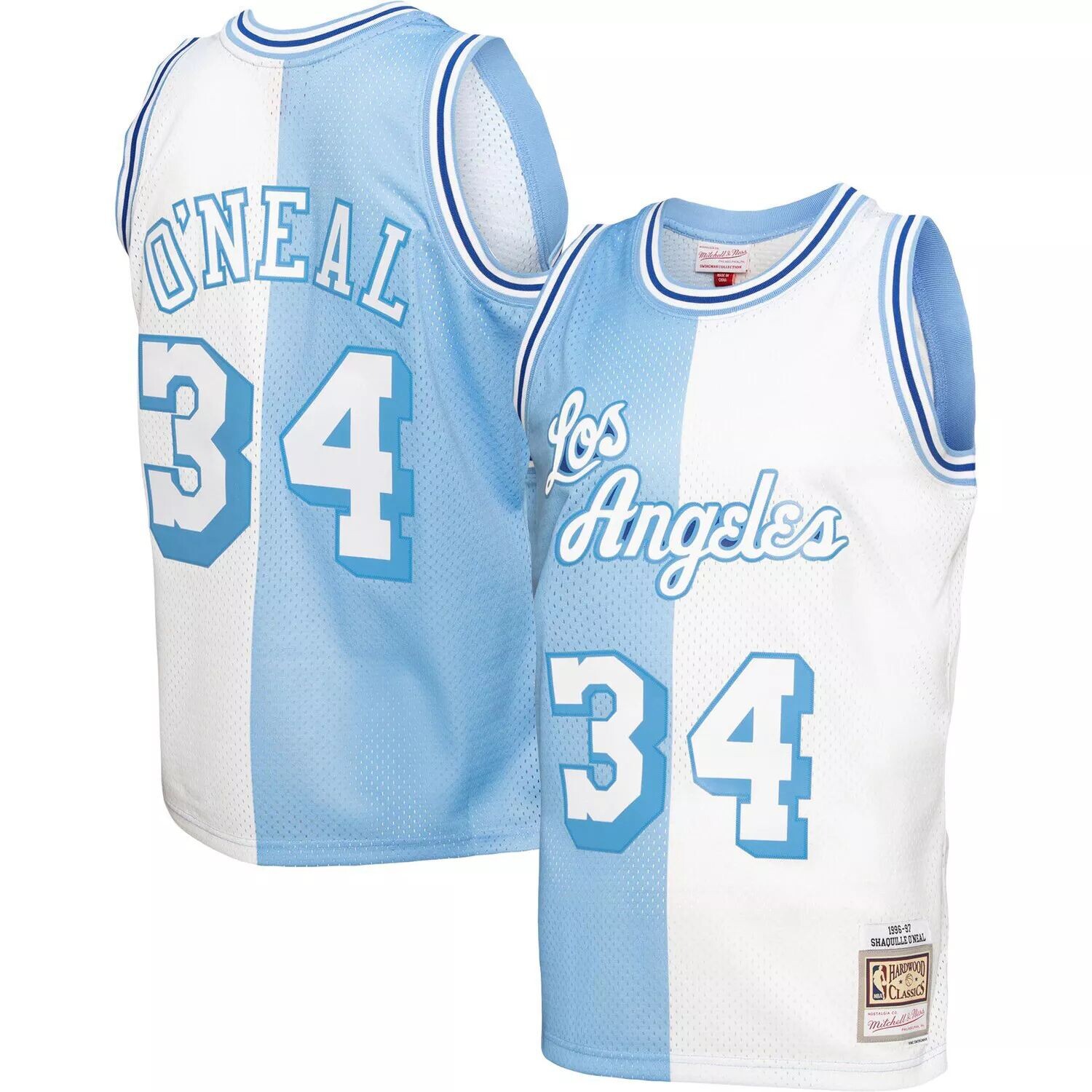 Мужская футболка Mitchell & Ness Shaquille O'Neal Powder Blue/White Los Angeles Lakers Big & Tall Hardwood Classics 1996-97 Split Swingman Jersey
Мужская футболка Mitchell & Ness Shaquille O'Neal Powder Blue/White Los Angeles Lakers Big & Tall Hardwood Classics 1996-97 Split Swingman Jersey