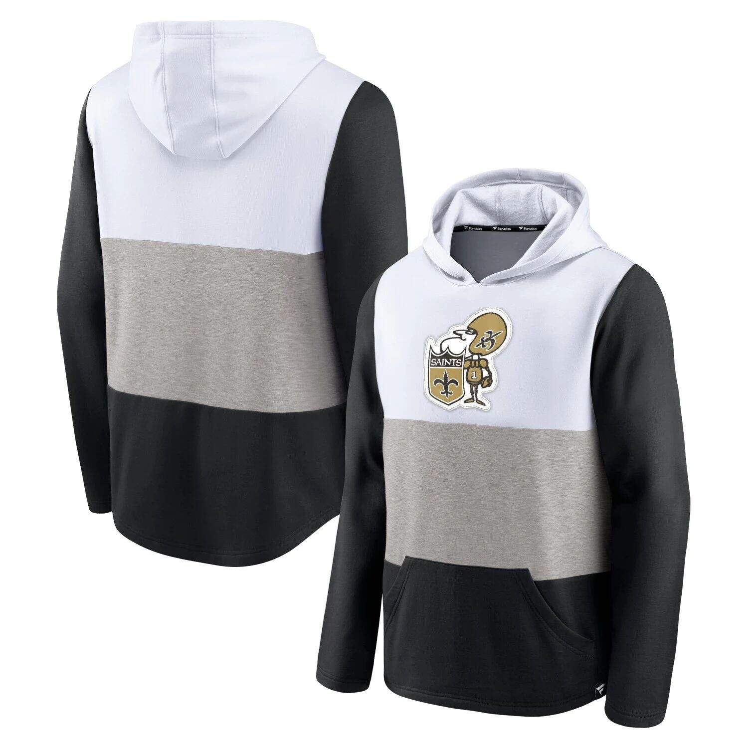 Мужской пуловер с капюшоном Fanatics белого/черного цвета с линейным логотипом New Orleans Saints, Черный
Мужской пуловер с капюшоном Fanatics белого/черного цвета с линейным логотипом New Orleans Saints, Черный