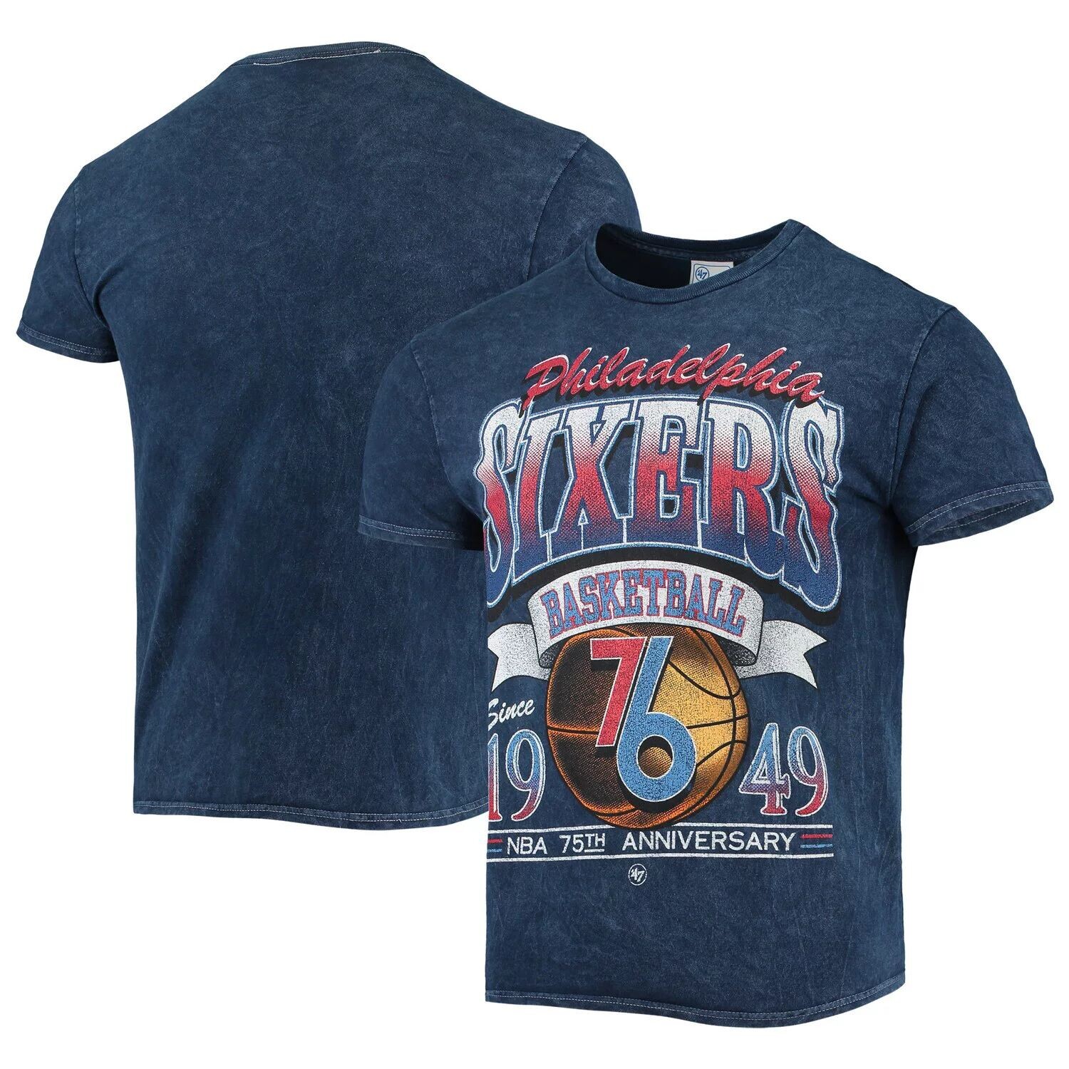 Мужская винтажная трубчатая футболка темно-синего цвета '47 Philadelphia 76ers 75th Anniversary City Edition Mineral Wash, Синий
Мужская винтажная трубчатая футболка темно-синего цвета '47 Philadelphia 76ers 75th Anniversary City Edition Mineral Wash, Синий