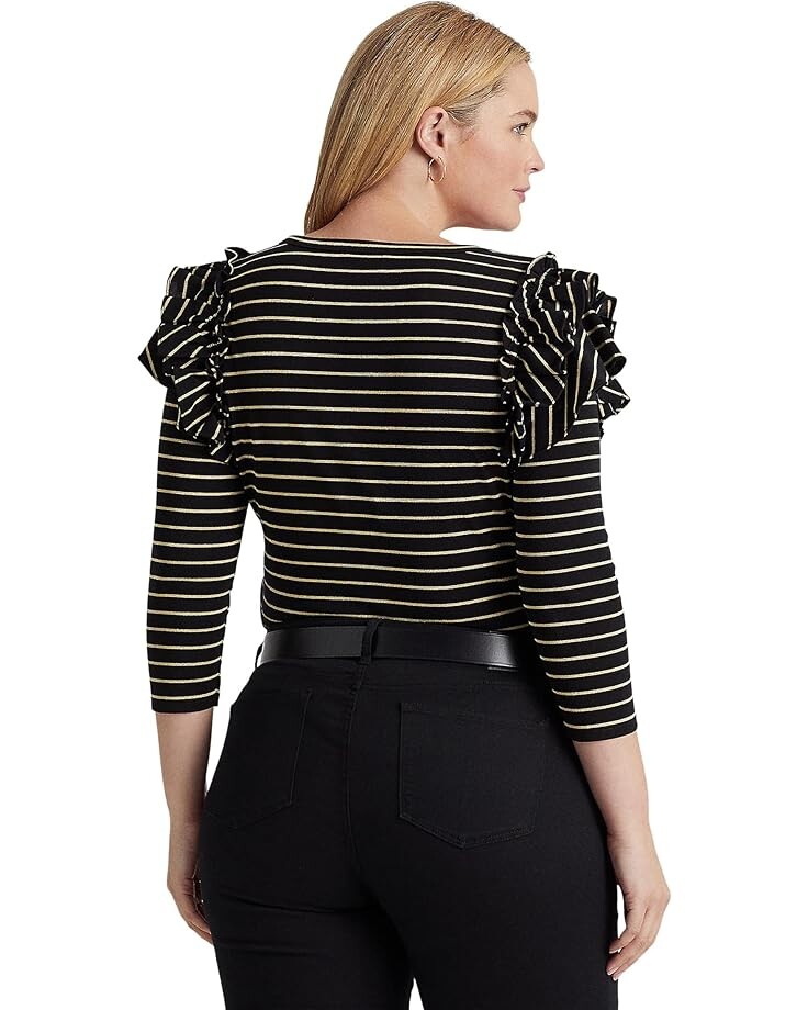 Топ LAUREN Ralph Lauren Plus Size Metallic Striped Ruffle-Trim Knit Top, цвет Polo Black/Gold
Топ LAUREN Ralph Lauren Plus Size Metallic Striped Ruffle-Trim Knit Top, цвет Polo Black/Gold