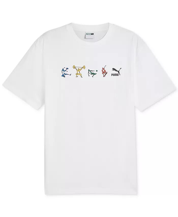 Мужская футболка с короткими рукавами и рисунком для легкой атлетики Puma, белый
Мужская футболка с короткими рукавами и рисунком для легкой атлетики Puma, белый