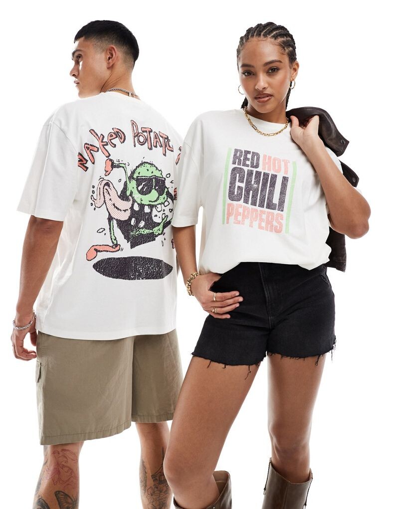 Белая оверсайз-футболка унисекс с лицензией ASOS DESIGN с графикой Red Hot Chilli Peppers
Белая оверсайз-футболка унисекс с лицензией ASOS DESIGN с графикой Red Hot Chilli Peppers