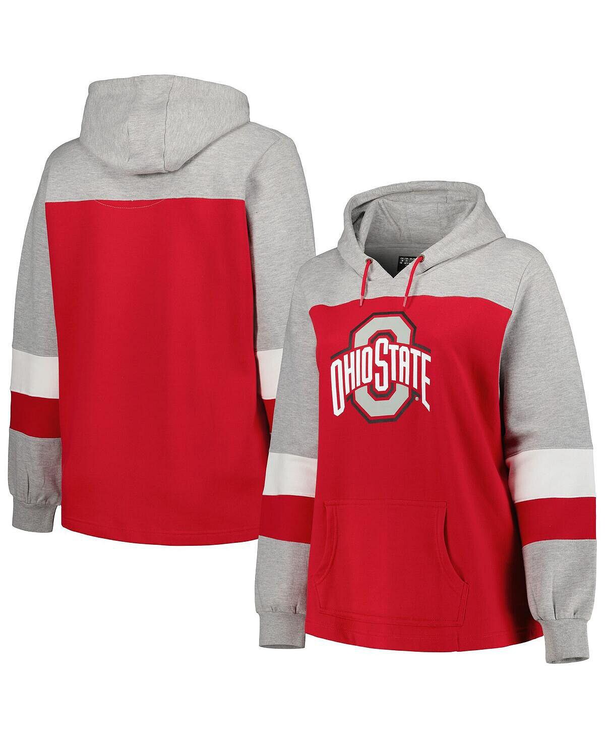Женский пуловер с капюшоном Scarlet Ohio State Buckeyes большого размера в стиле колор-блок Profile
Женский пуловер с капюшоном Scarlet Ohio State Buckeyes большого размера в стиле колор-блок Profile