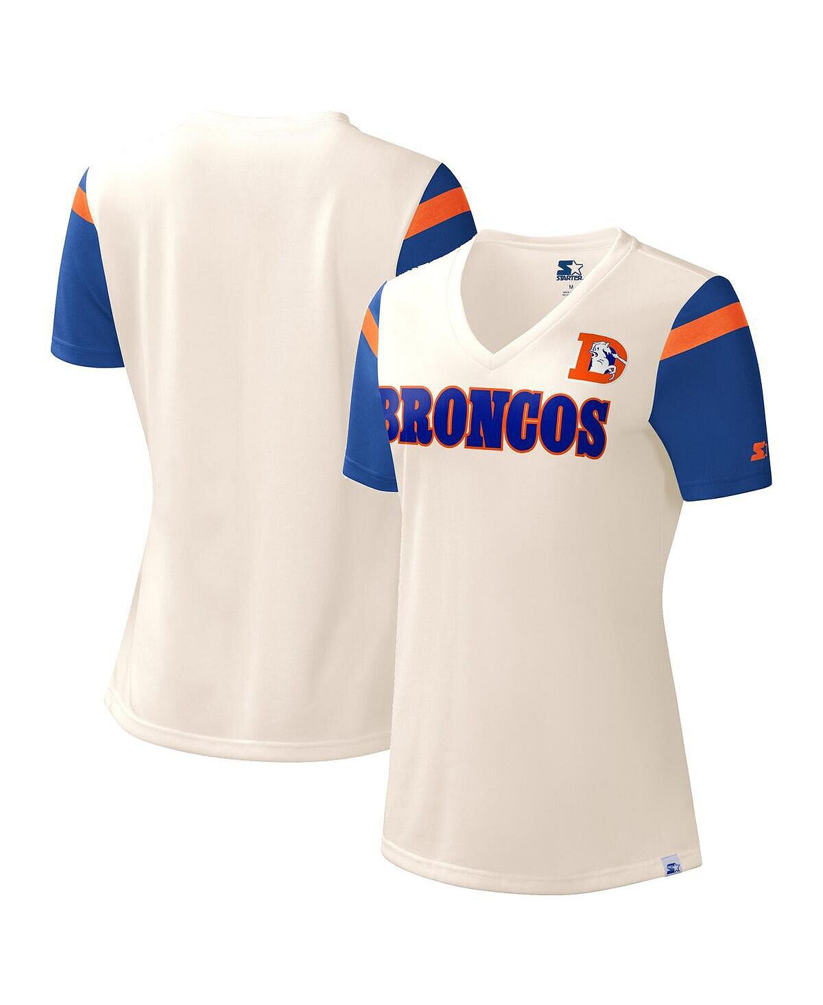 Женская белая футболка Denver Broncos Kick Start с v-образным вырезом Starter, белый
Женская белая футболка Denver Broncos Kick Start с v-образным вырезом Starter, белый