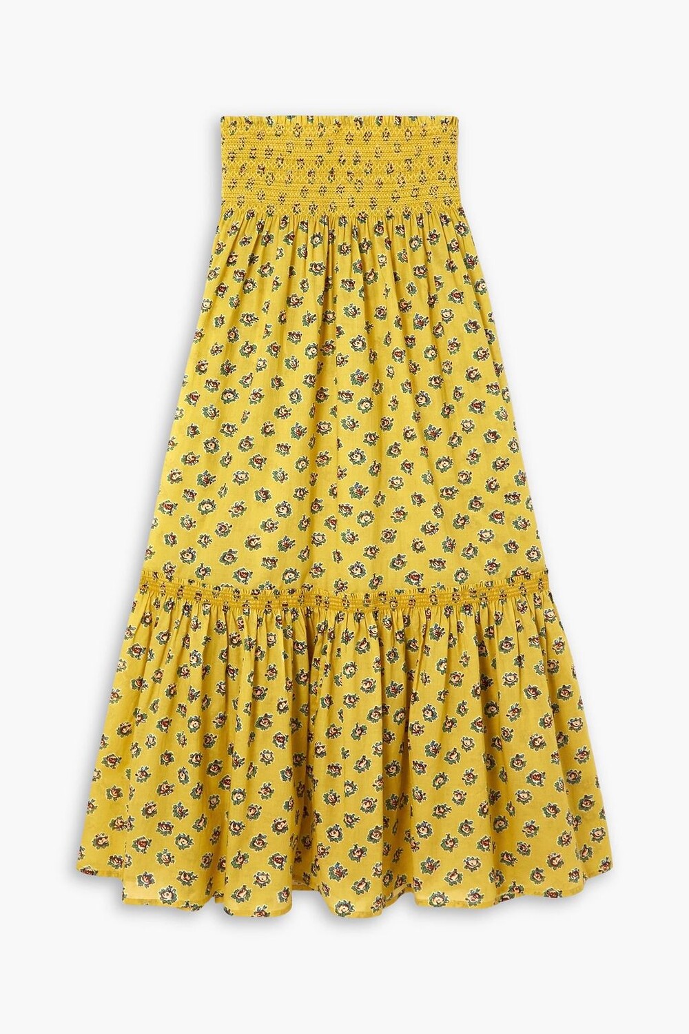 Юбка макси из хлопковой вуали со сборками и цветочным принтом TORY BURCH, желтый
Юбка макси из хлопковой вуали со сборками и цветочным принтом TORY BURCH, желтый