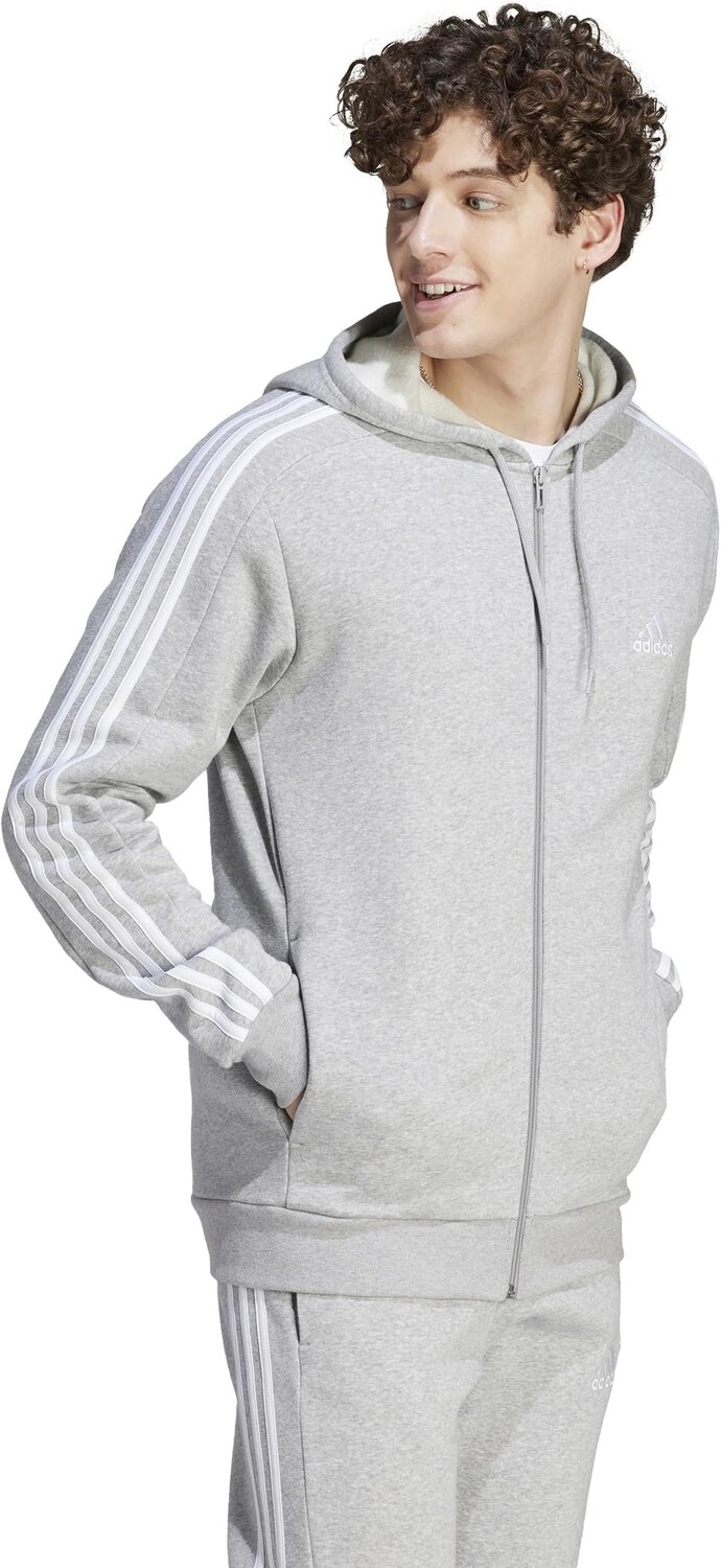 Флисовая толстовка с молнией и тремя полосками Essentials adidas, цвет Medium Grey Heather
Флисовая толстовка с молнией и тремя полосками Essentials adidas, цвет Medium Grey Heather