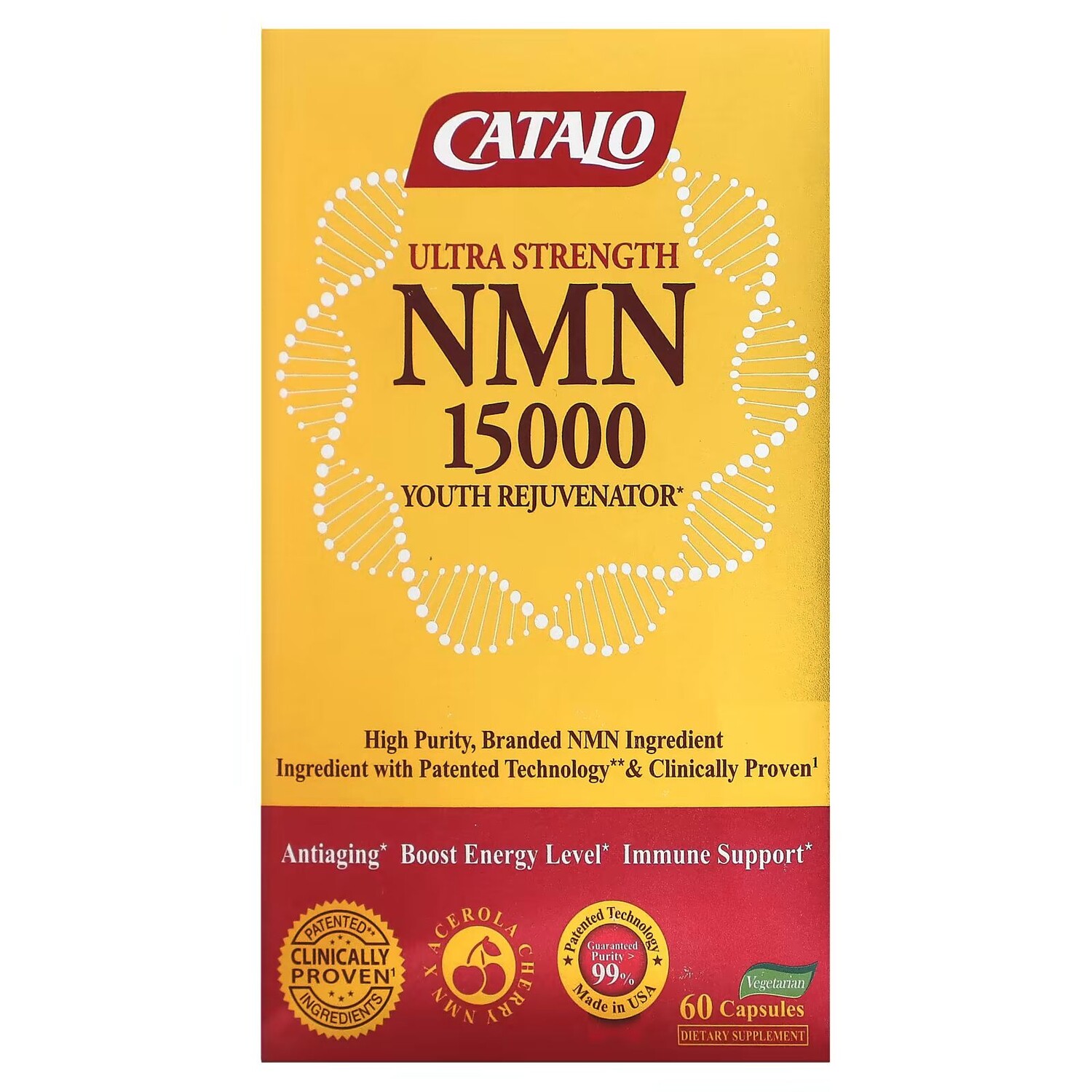 Омолаживающее средство для молодости NMN 15000, 60 вегетарианских капсул Catalo Naturals
Омолаживающее средство для молодости NMN 15000, 60 вегетарианских капсул Catalo Naturals
