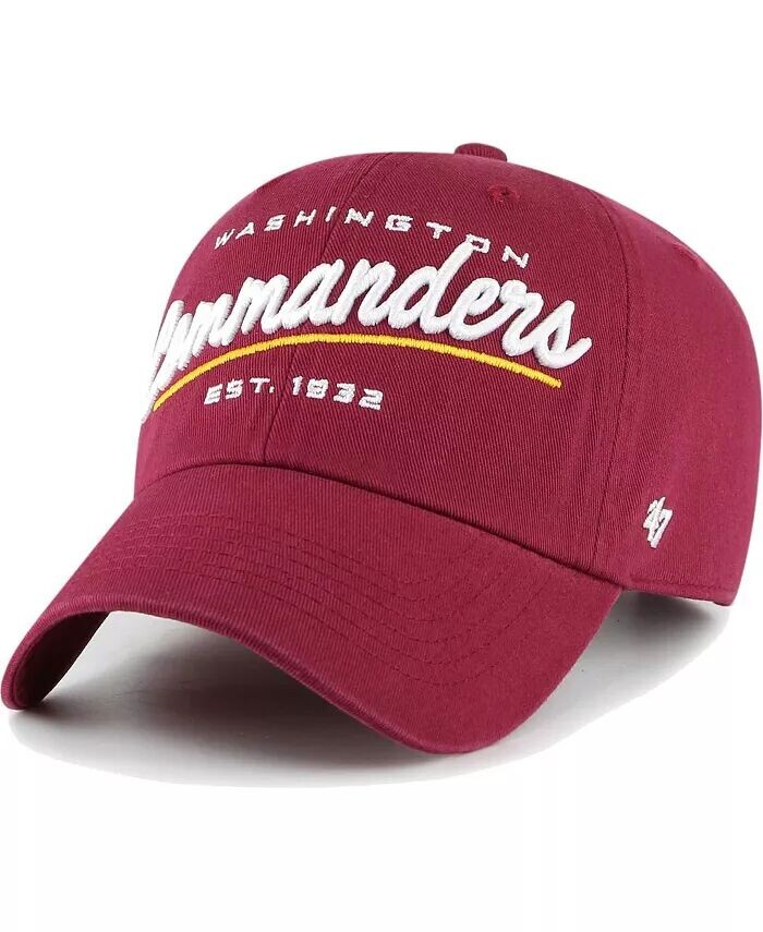 Женская бордовая регулируемая кепка Washington Commanders Sidney Clean Up '47 Brand, красный
Женская бордовая регулируемая кепка Washington Commanders Sidney Clean Up '47 Brand, красный