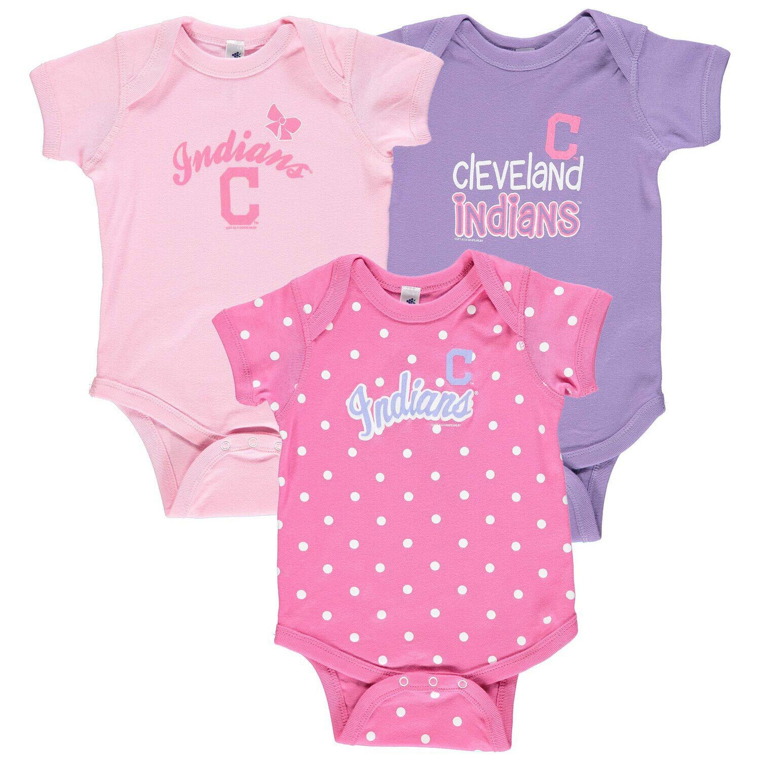 Набор из 3 боди для новичков Cleveland Indians Soft as a Grape Pink/Purple для девочек-младенцев Unbranded
Набор из 3 боди для новичков Cleveland Indians Soft as a Grape Pink/Purple для девочек-младенцев Unbranded