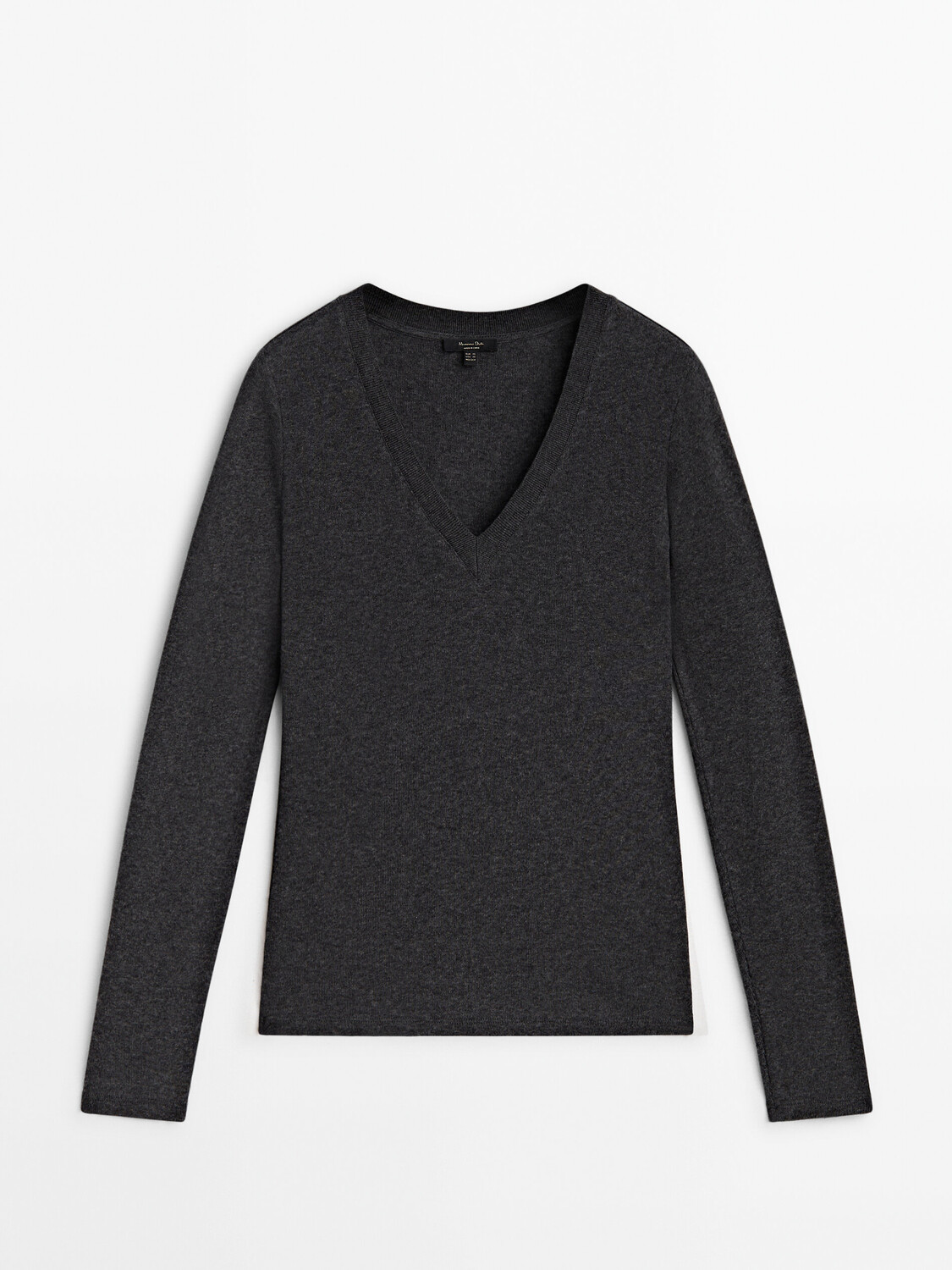 Футболка из смеси хлопка и кашемира с v-образным вырезом Massimo Dutti, серый антрацит
Футболка из смеси хлопка и кашемира с v-образным вырезом Massimo Dutti, серый антрацит