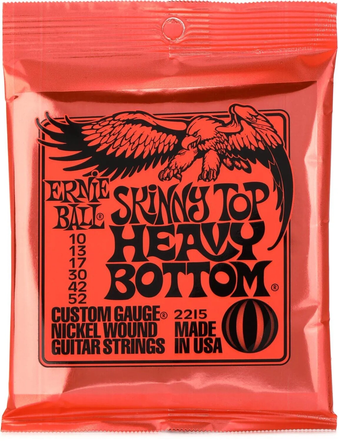 Струны для электрогитары Ernie Ball 2215 Skinny Top Heavy Bottom Slinky с никелевой обмоткой — .010-.052
Струны для электрогитары Ernie Ball 2215 Skinny Top Heavy Bottom Slinky с никелевой обмоткой — .010-.052