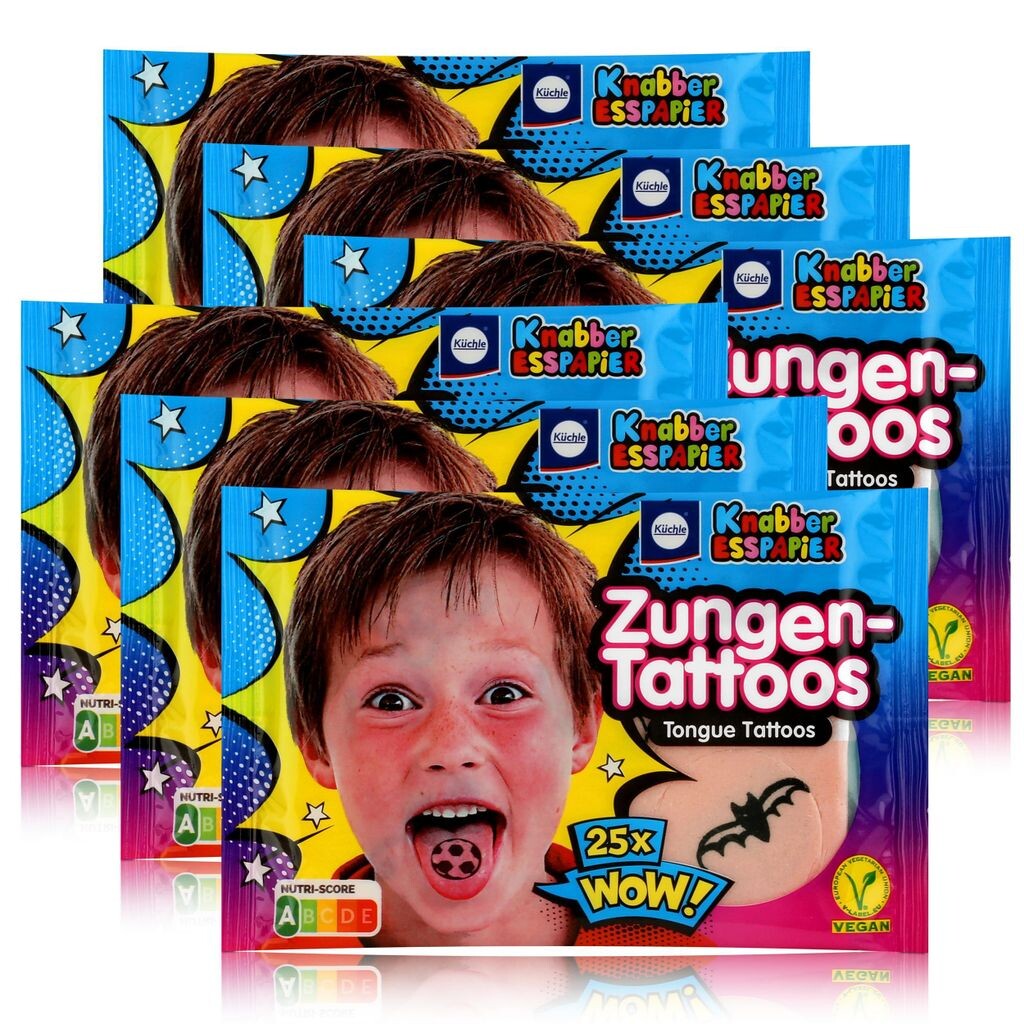 Küchle Nibbler Съедобные бумажные татуировки для языка, 11 г, эссослаты (6 шт. в упаковке) W.U.H. Küchle
Küchle Nibbler Съедобные бумажные татуировки для языка, 11 г, эссослаты (6 шт. в упаковке) W.U.H. Küchle