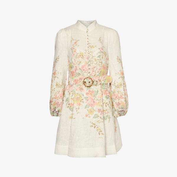 Льняное платье мини с цветочным принтом и пышными рукавами Zimmermann, слоновая кость, Бежевый
Льняное платье мини с цветочным принтом и пышными рукавами Zimmermann, слоновая кость, Бежевый