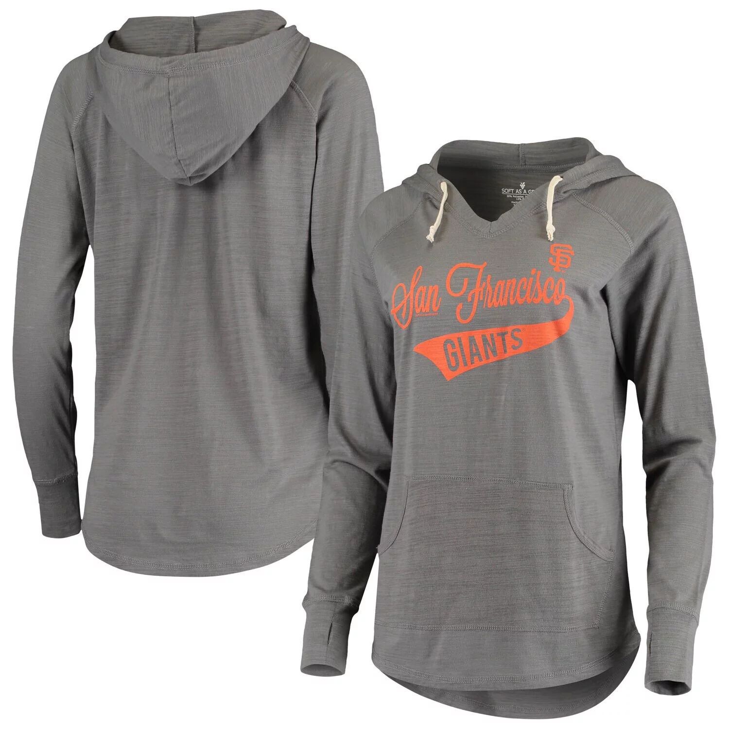 Женский мягкий, как виноград, серый пуловер с капюшоном San Francisco Giants Raglan Tri-Blend с V-образным вырезом
Женский мягкий, как виноград, серый пуловер с капюшоном San Francisco Giants Raglan Tri-Blend с V-образным вырезом