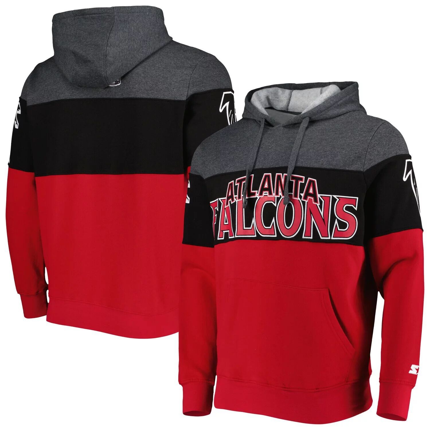 Мужской пуловер с капюшоном Heather Charcoal/Red Atlanta Falcons Extreme Starter
Мужской пуловер с капюшоном Heather Charcoal/Red Atlanta Falcons Extreme Starter