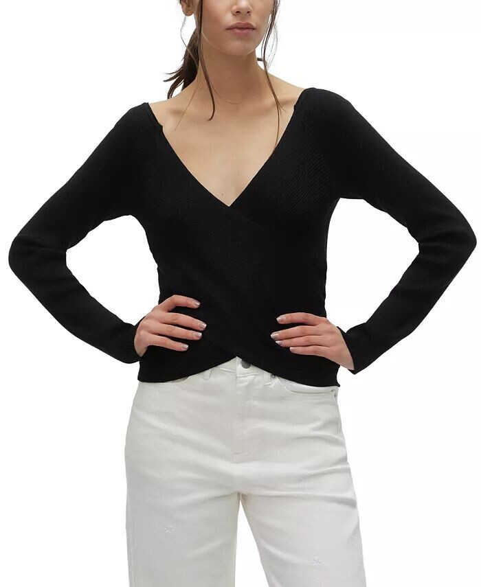 Женский вязаный топ с длинными рукавами и v-образным вырезом Willow Vero Moda, черный
Женский вязаный топ с длинными рукавами и v-образным вырезом Willow Vero Moda, черный