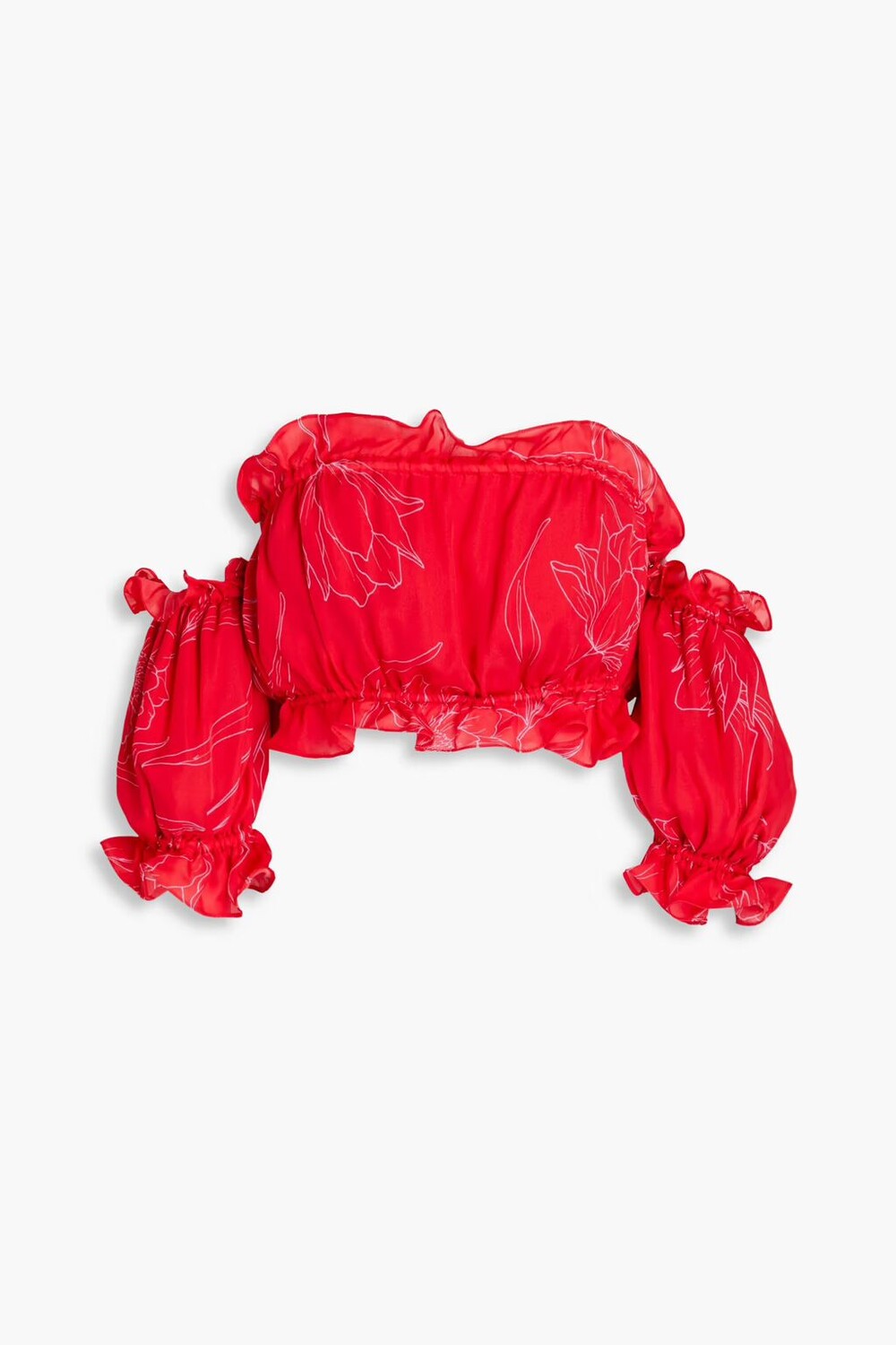 Укороченный шелковый топ с открытыми плечами и цветочным принтом Carolina Herrera, красный
Укороченный шелковый топ с открытыми плечами и цветочным принтом Carolina Herrera, красный