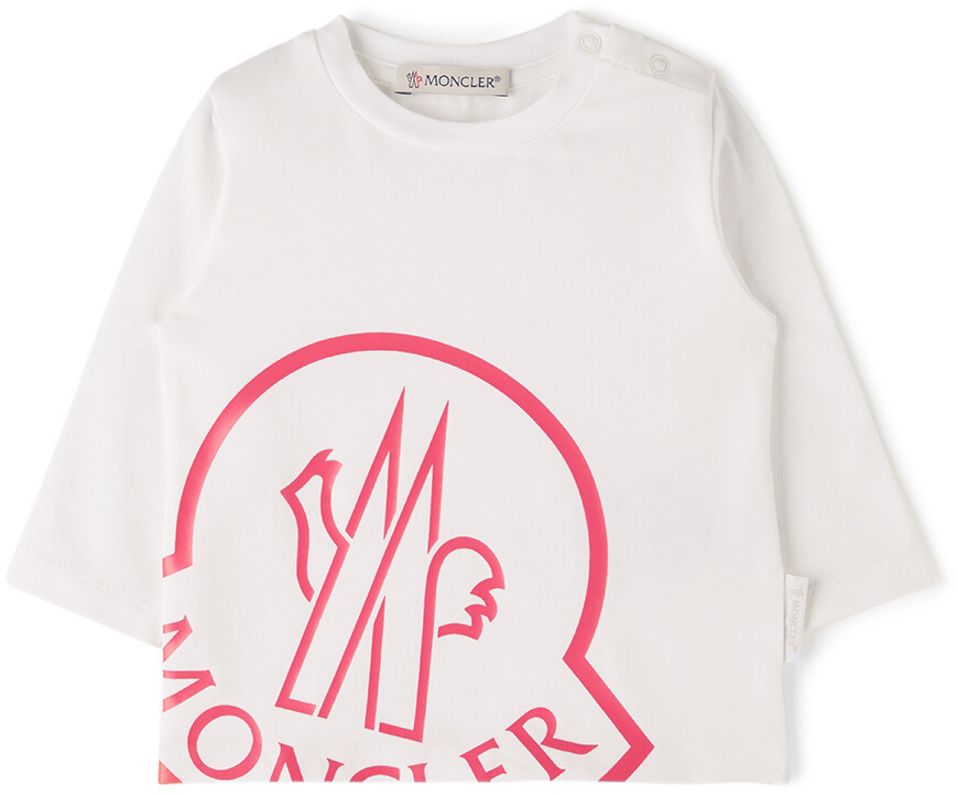 Детская бело-красная футболка с длинным рукавом с логотипом Белая Moncler Enfant
Детская бело-красная футболка с длинным рукавом с логотипом Белая Moncler Enfant