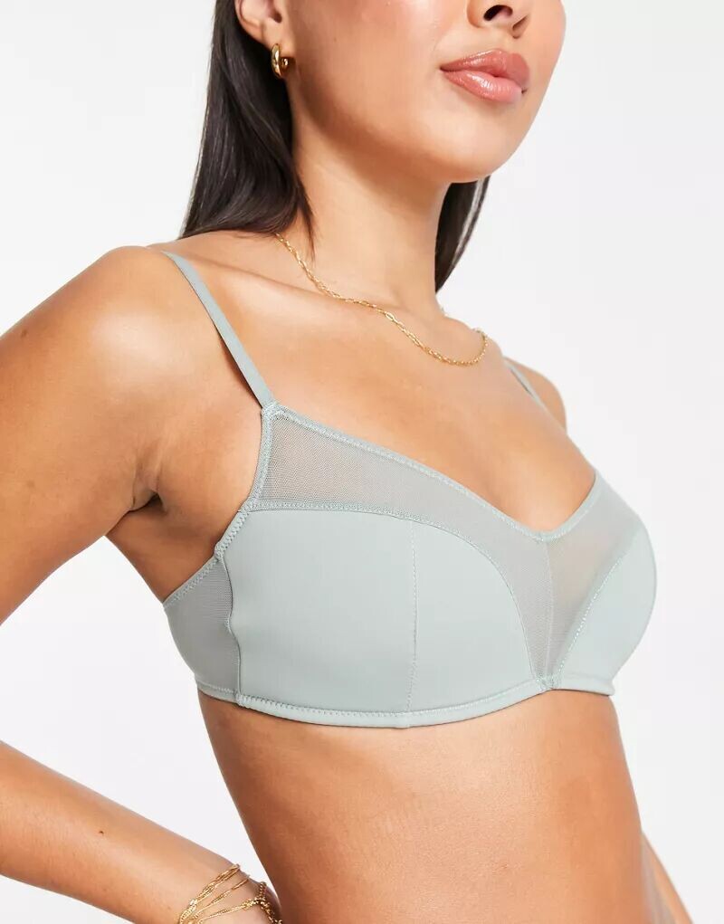Бюстгальтер без косточек из контрастной сетки Cotton On серо-зеленого цвета Cotton:On
Бюстгальтер без косточек из контрастной сетки Cotton On серо-зеленого цвета Cotton:On