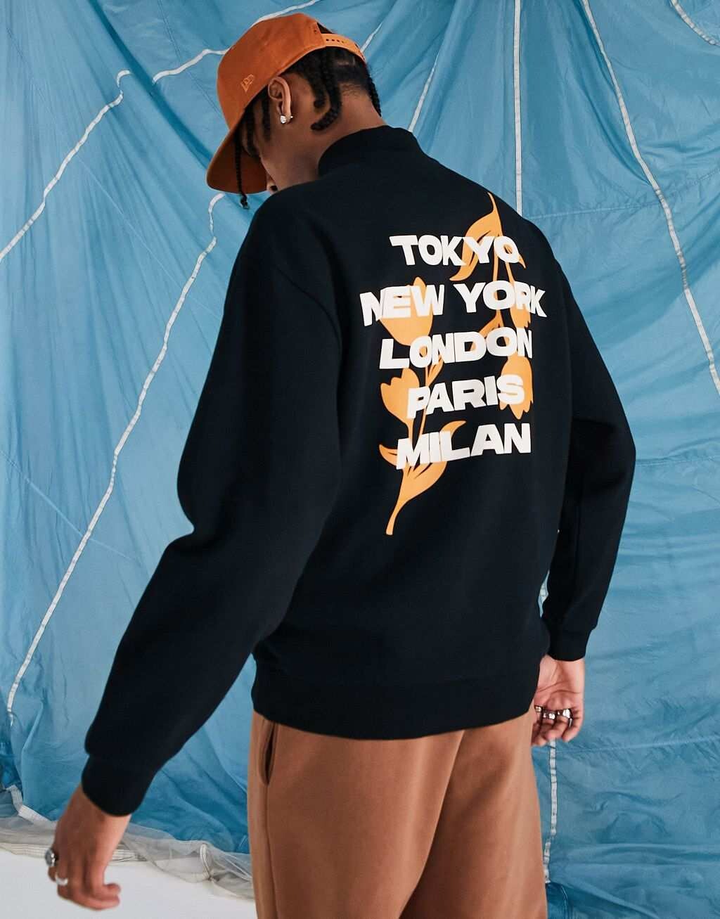 Черная объемная толстовка на молнии с половиной молнии ASOS DESIGN с принтом «Городской текст» спереди и сзади, Черный
Черная объемная толстовка на молнии с половиной молнии ASOS DESIGN с принтом «Городской текст» спереди и сзади, Черный